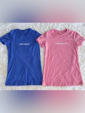 Coachella Official Merch T-Shirt Bundle Set of 2 Pink & Blue Small 🩷💙